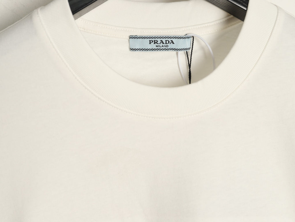 Prada Tonal Outlined Lettering T-Shirt - Off-White