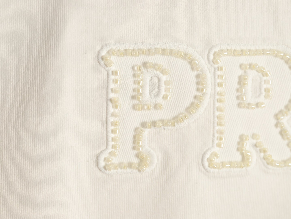 Prada Tonal Outlined Lettering T-Shirt - Off-White