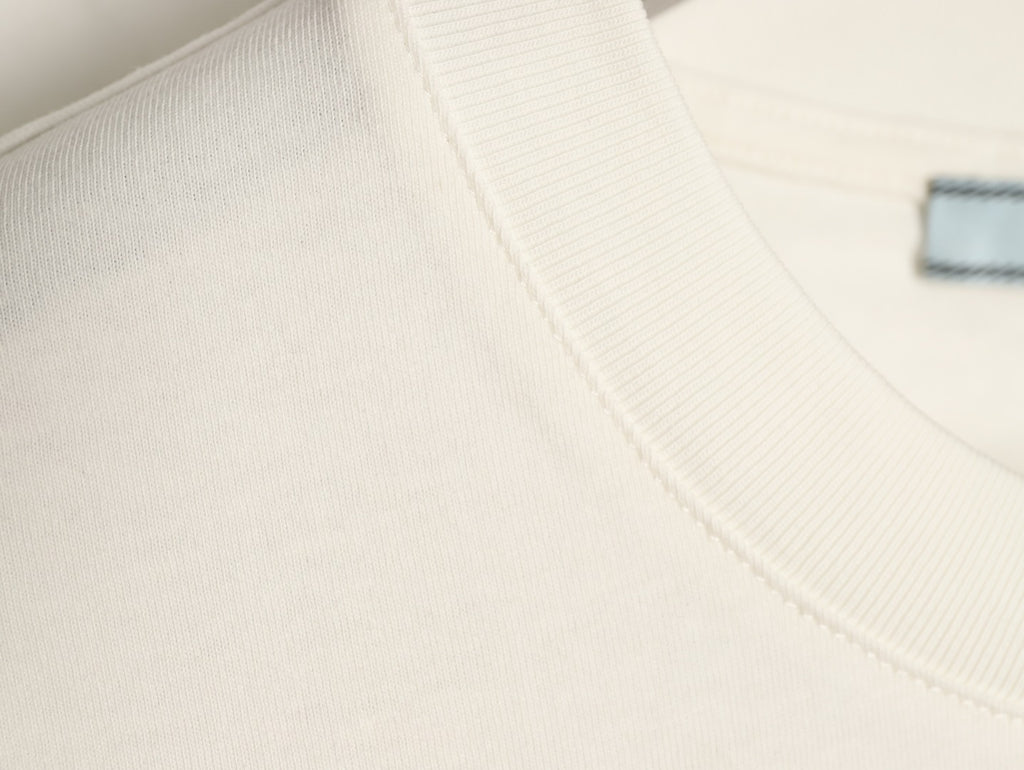 Prada Tonal Outlined Lettering T-Shirt - Off-White