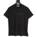 Prada Tonal Outlined Lettering T-Shirt - Black