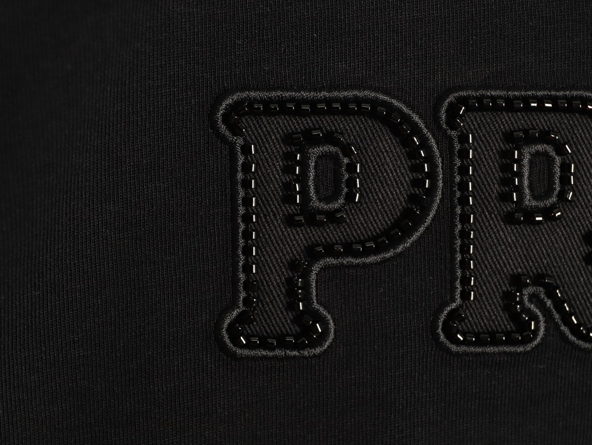 Prada Tonal Outlined Lettering T-Shirt - Black