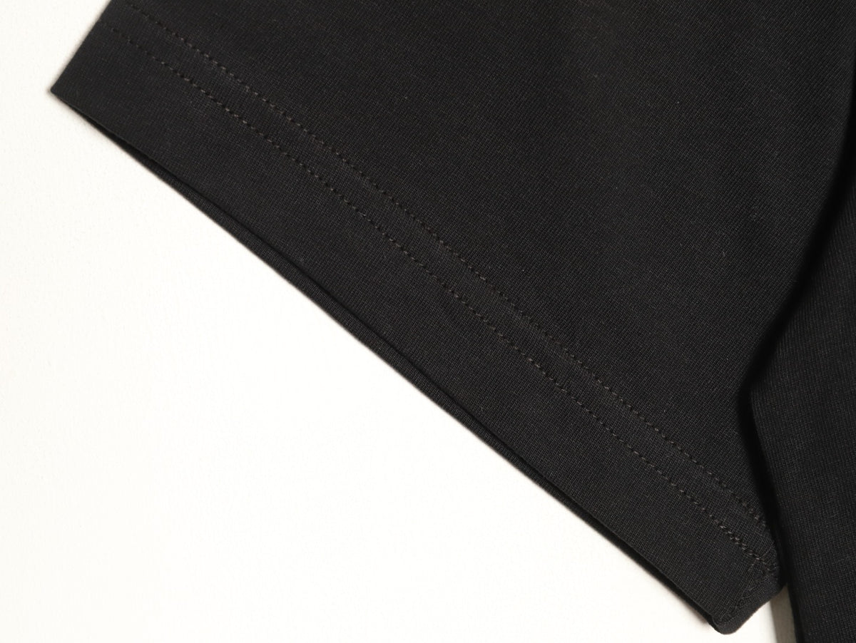 Prada Tonal Outlined Lettering T-Shirt - Black