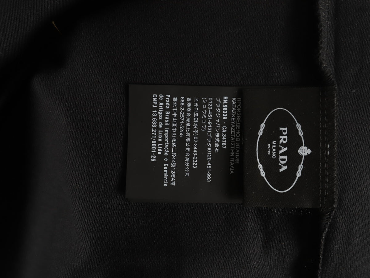 Prada Tonal Outlined Lettering T-Shirt - Black