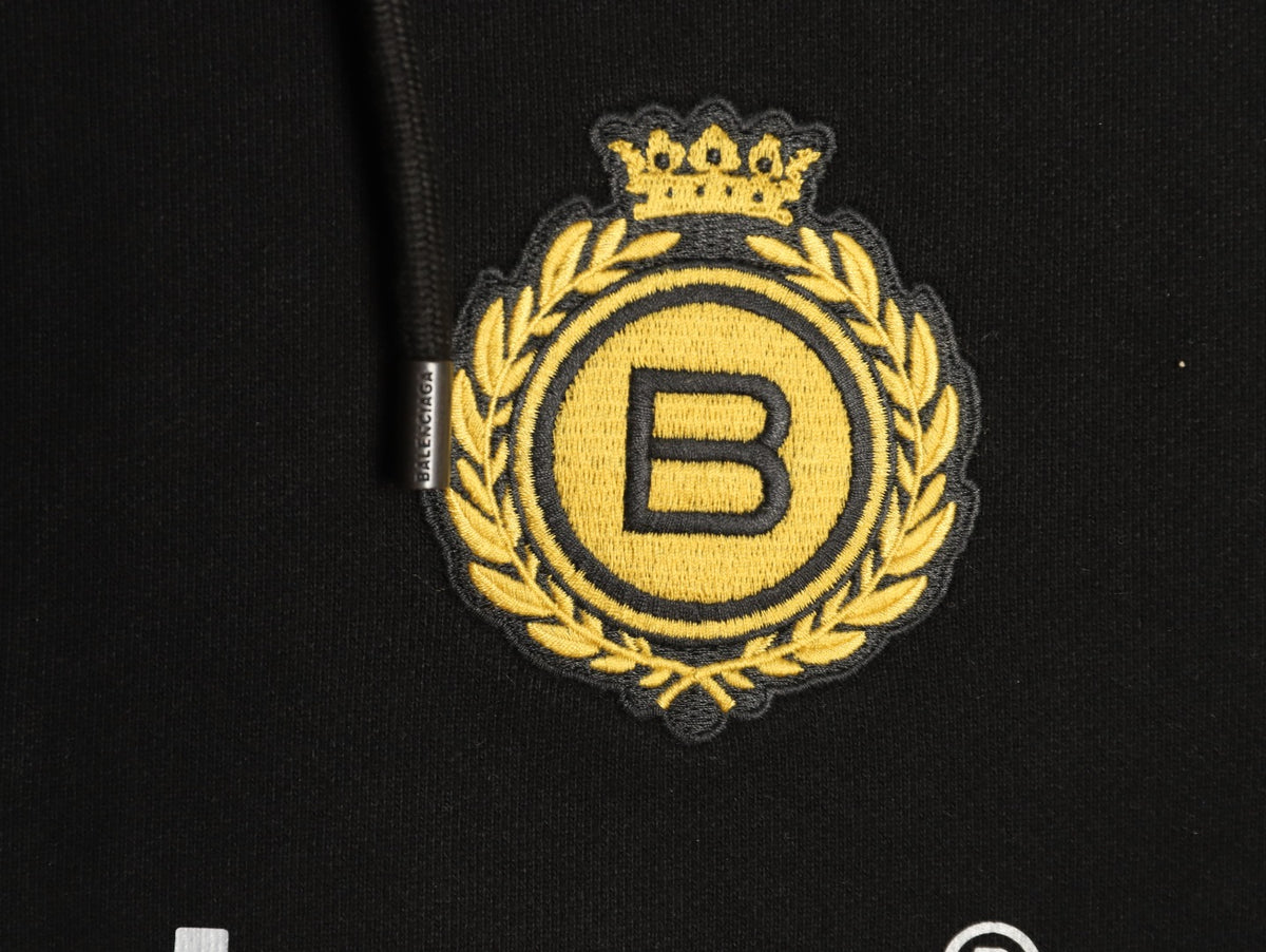 Balenciaga Soccer-Inspired Number 10 Zip Hoodie - Black
