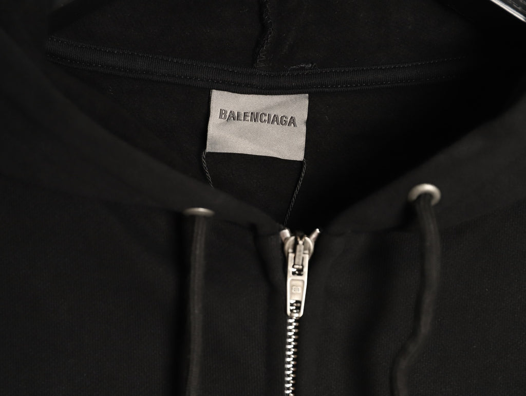 Balenciaga Soccer-Inspired Number 10 Zip Hoodie - Black