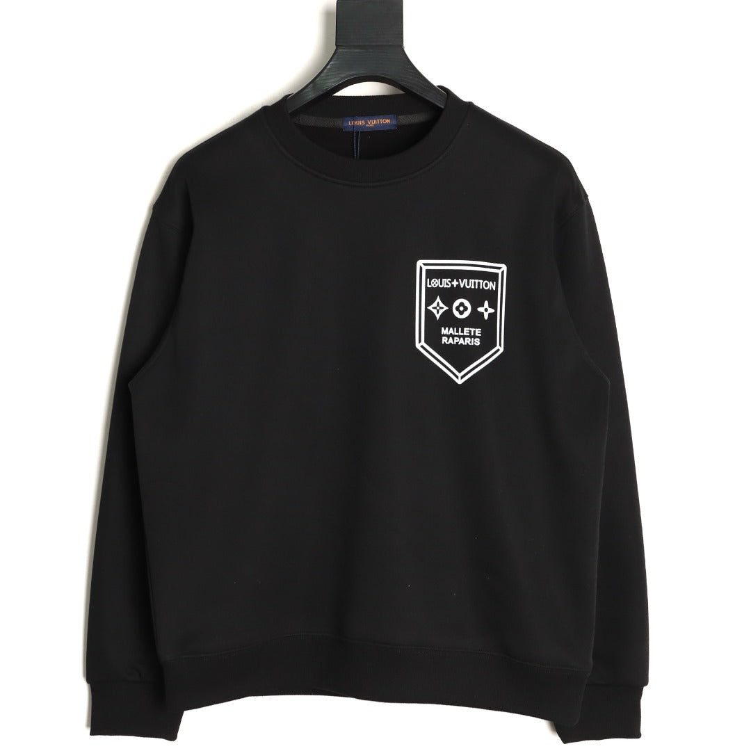 Louis Vuitton Shield Graphic Crewneck Sweatshirt - Black