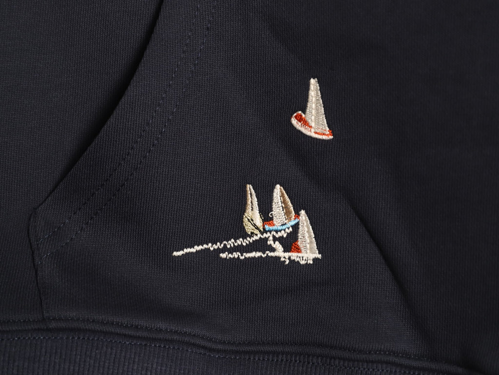 Louis Vuitton Scattered-Motif LV Back Graphic Hoodie - Dark Navy