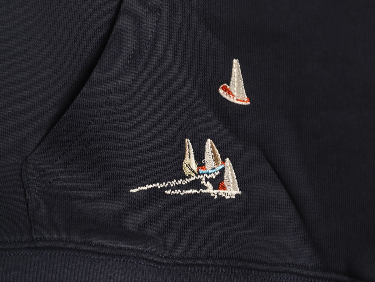 Louis Vuitton Scattered-Motif LV Back Graphic Hoodie - Dark Navy