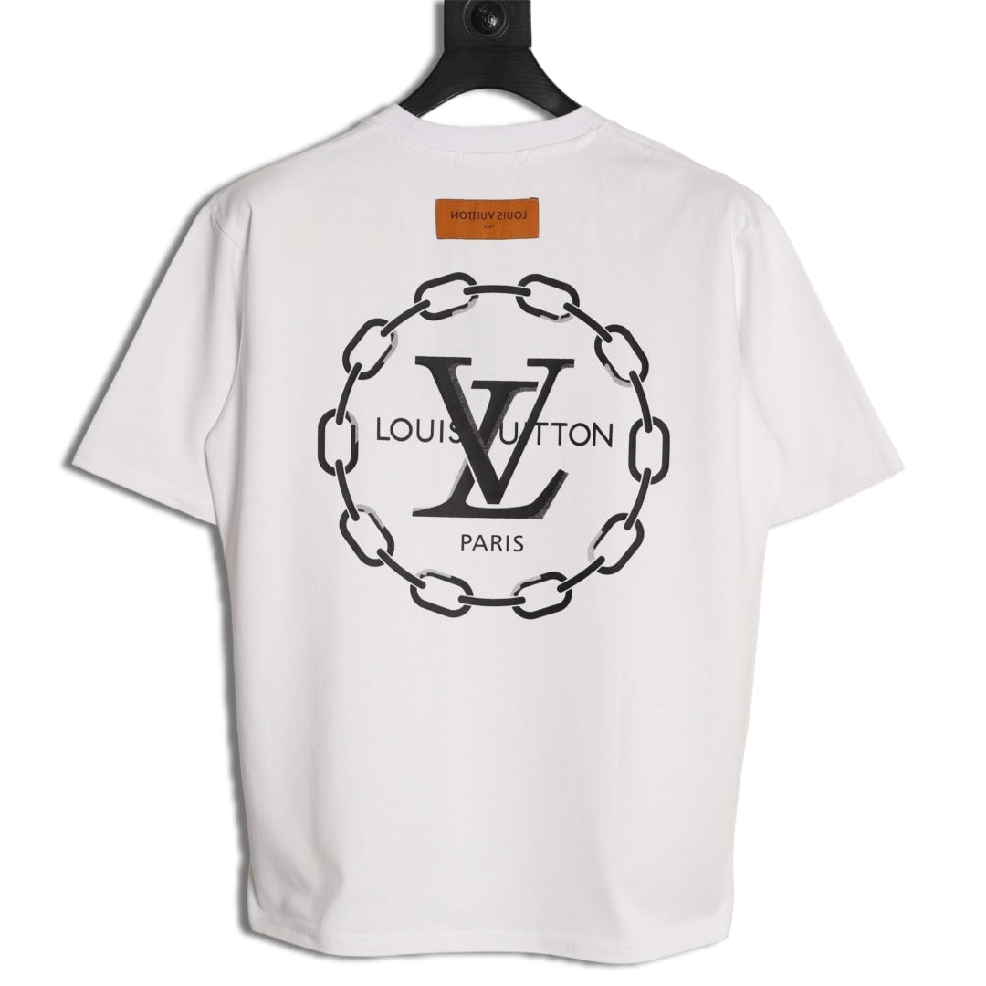 Louis Vuitton Chain-Circle LV Graphic T-Shirt - White