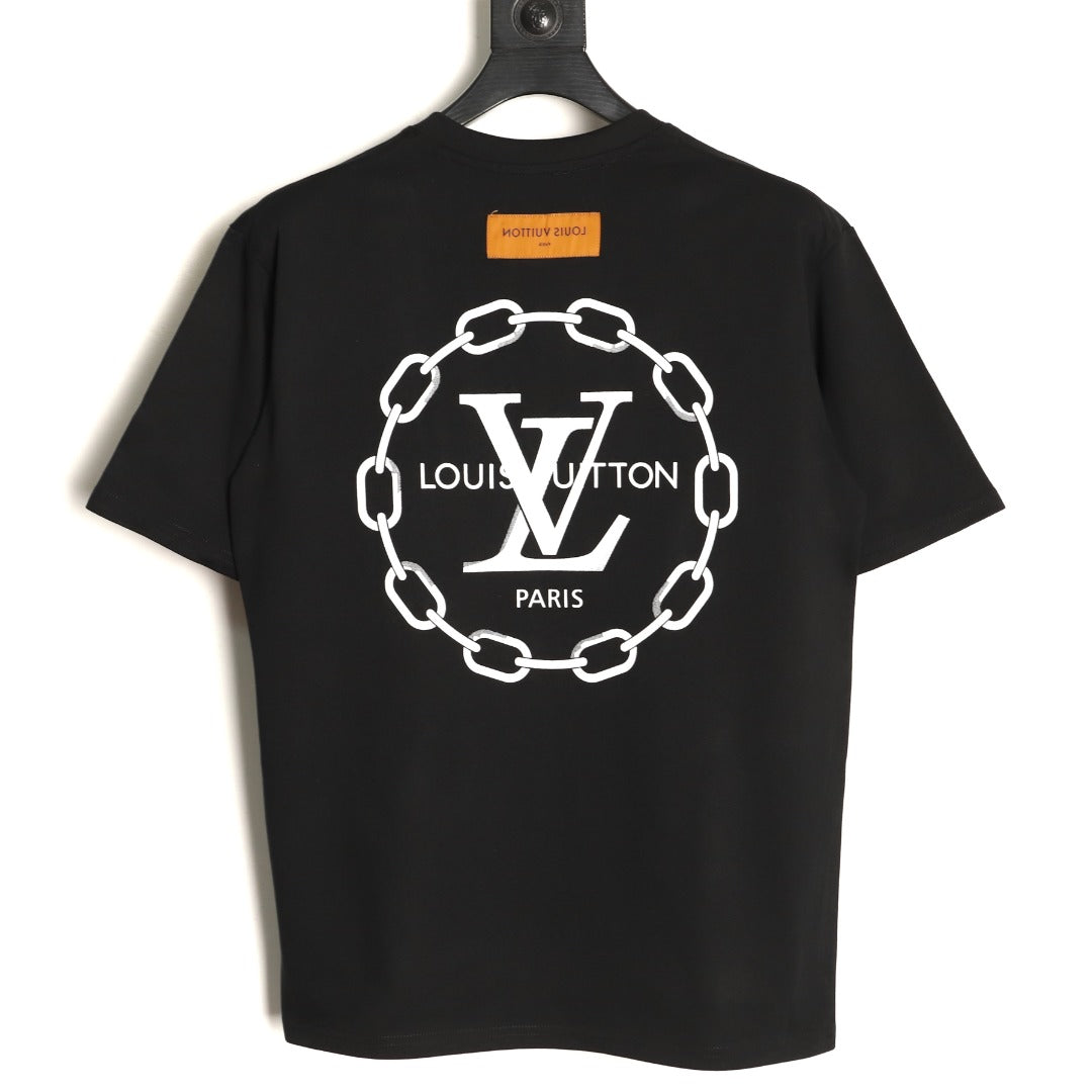 Louis Vuitton Chain-Circle LV Graphic T-Shirt - Black