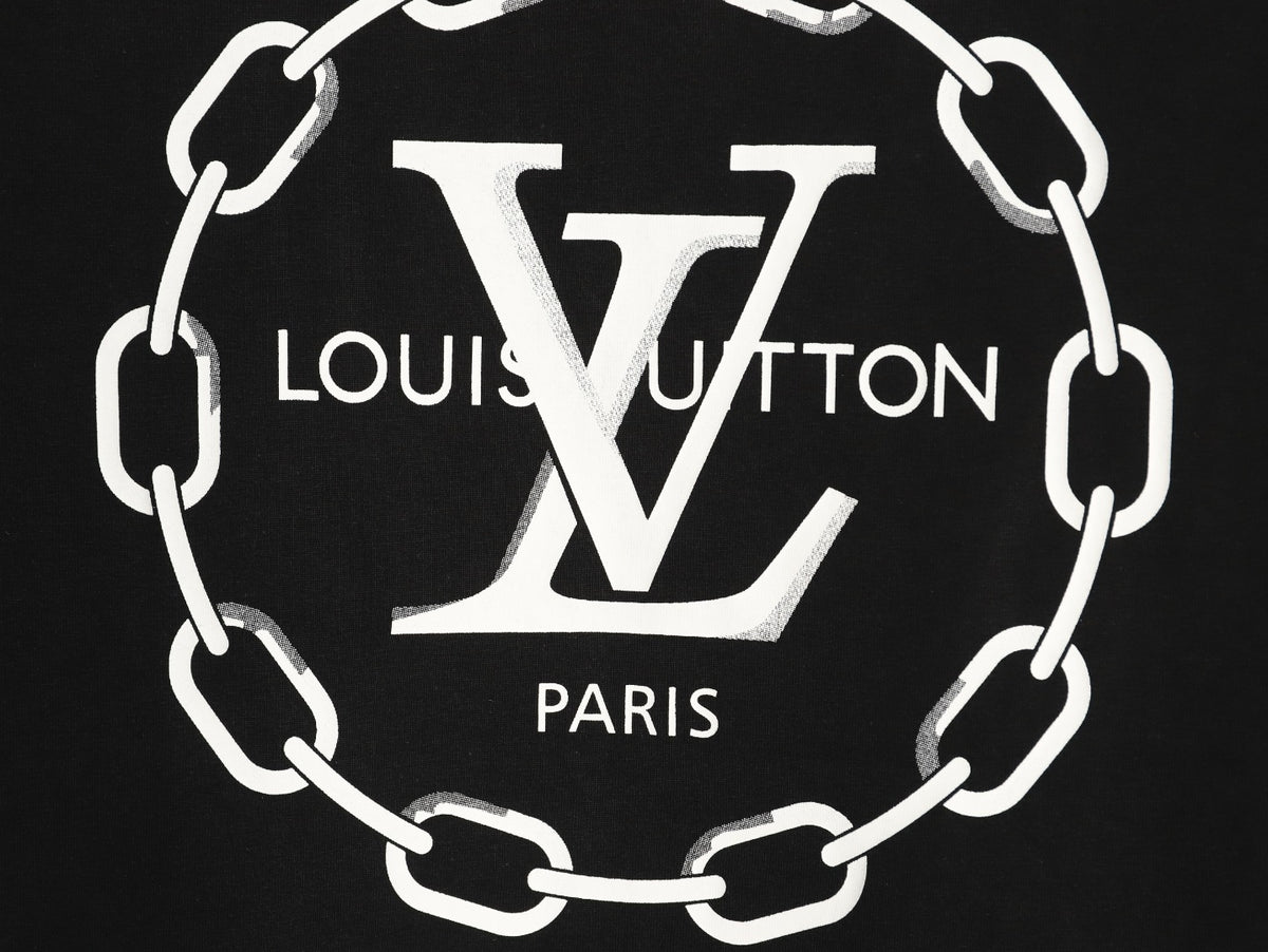 Louis Vuitton Chain-Circle LV Graphic T-Shirt - Black