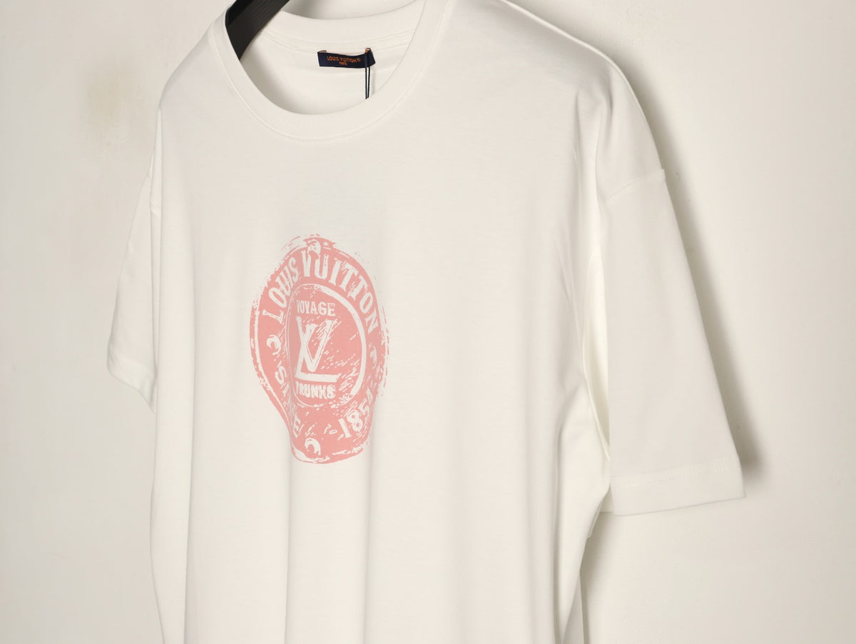 Louis Vuitton Pink Stamp Graphic T-Shirt - Off-White