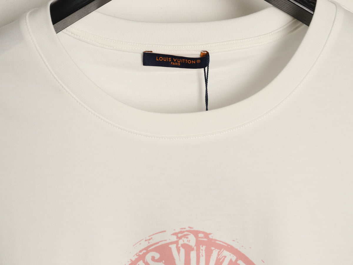 Louis Vuitton Pink Stamp Graphic T-Shirt - Off-White