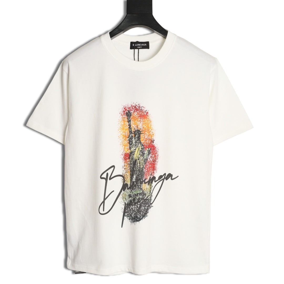 Balenciaga Statue of Liberty Graphic T-Shirt - White