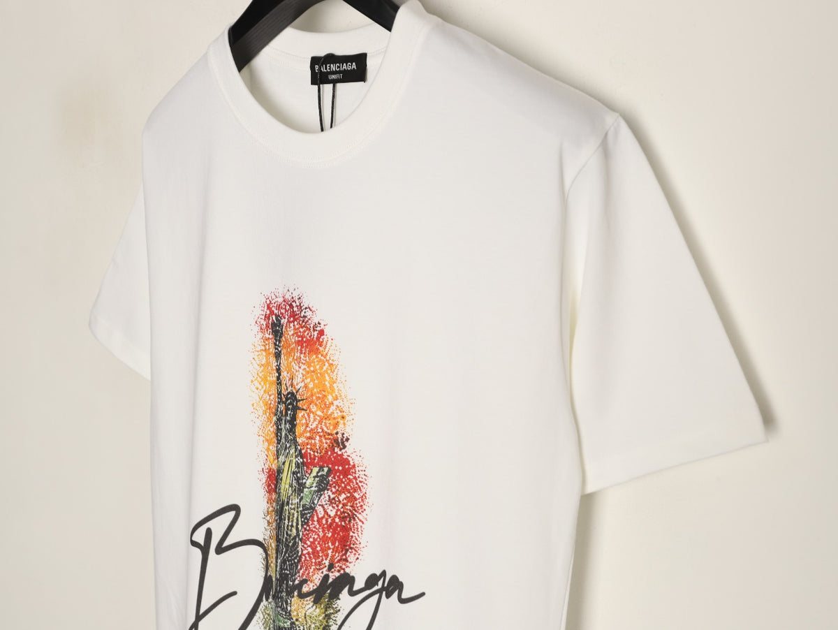 Balenciaga Statue of Liberty Graphic T-Shirt - White