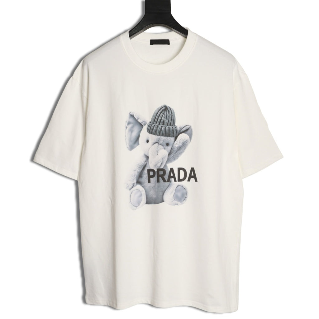 Prada Elephant Graphic T-Shirt - White