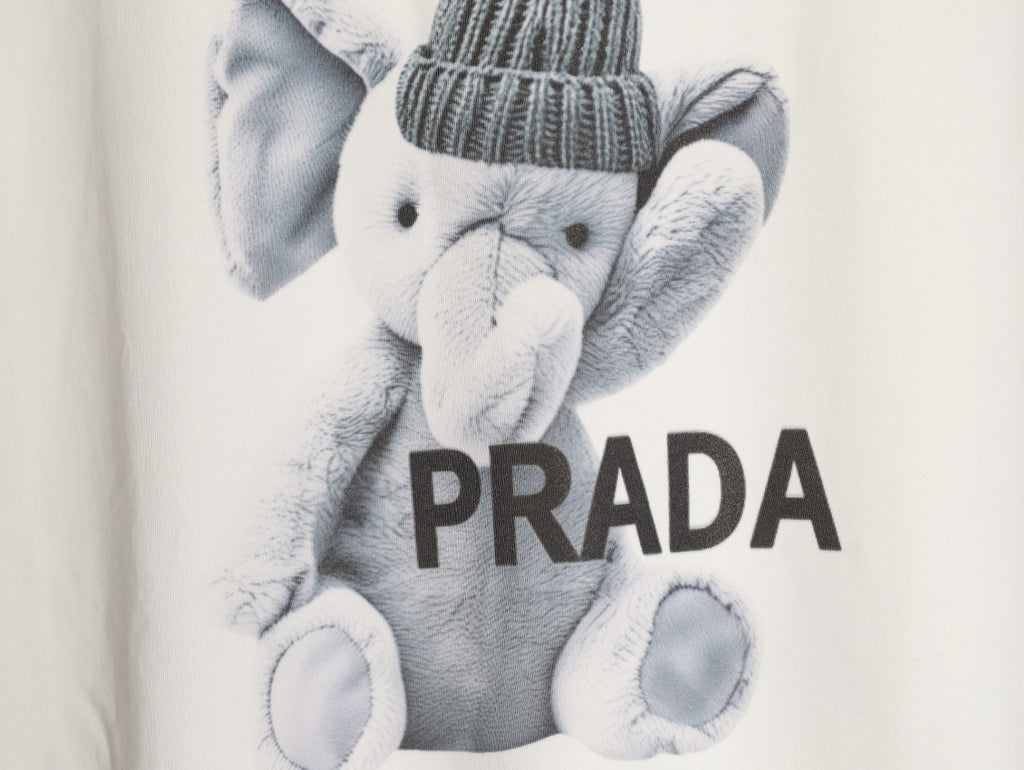 Prada Elephant Graphic T-Shirt - White