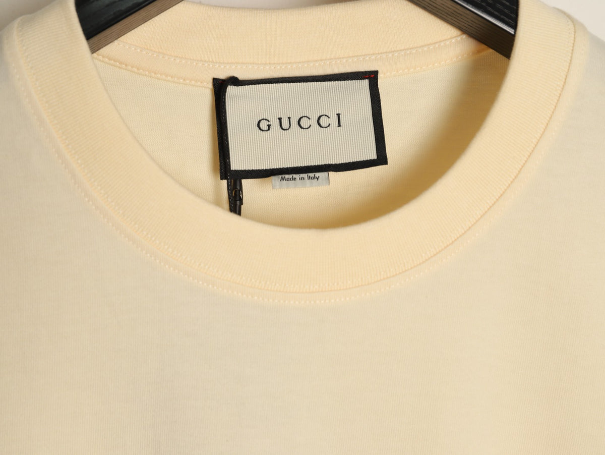 Gucci Doodle Dinosaur Graphic T-Shirt - Pale Yellow