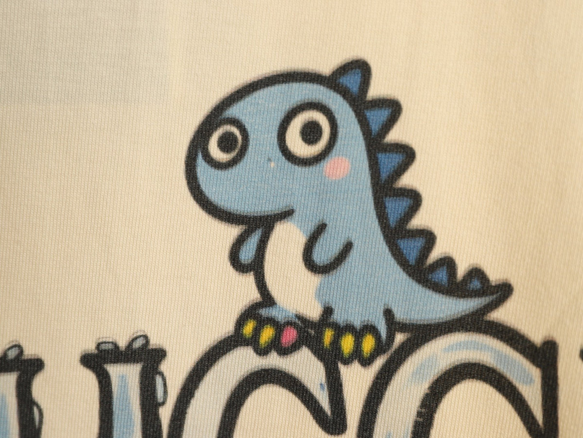 Gucci Doodle Dinosaur Graphic T-Shirt - Pale Yellow