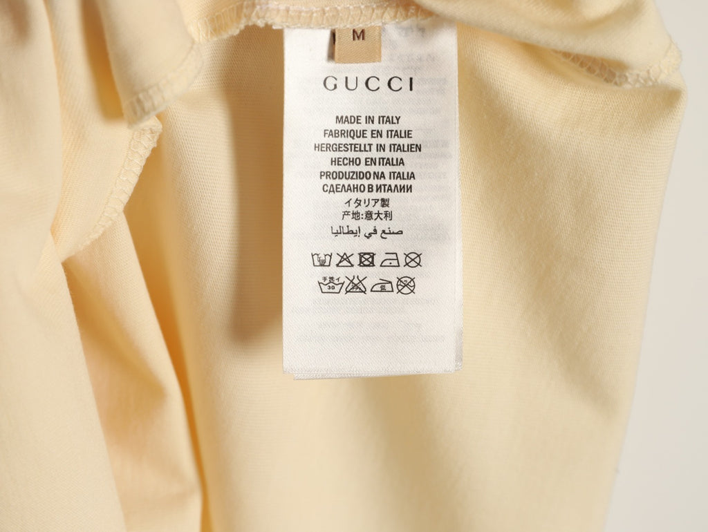 Gucci Doodle Dinosaur Graphic T-Shirt - Pale Yellow