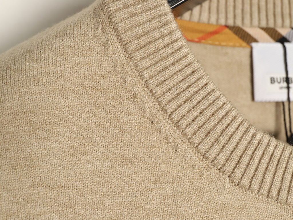 Burberry Check-Cuff Button-Front Cardigan - Beige