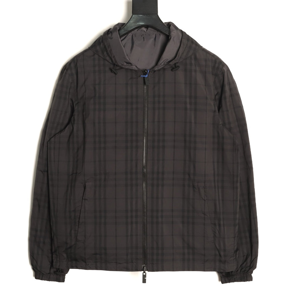 Burberry Reversible Check Hooded Jacket - Black and Charcoal