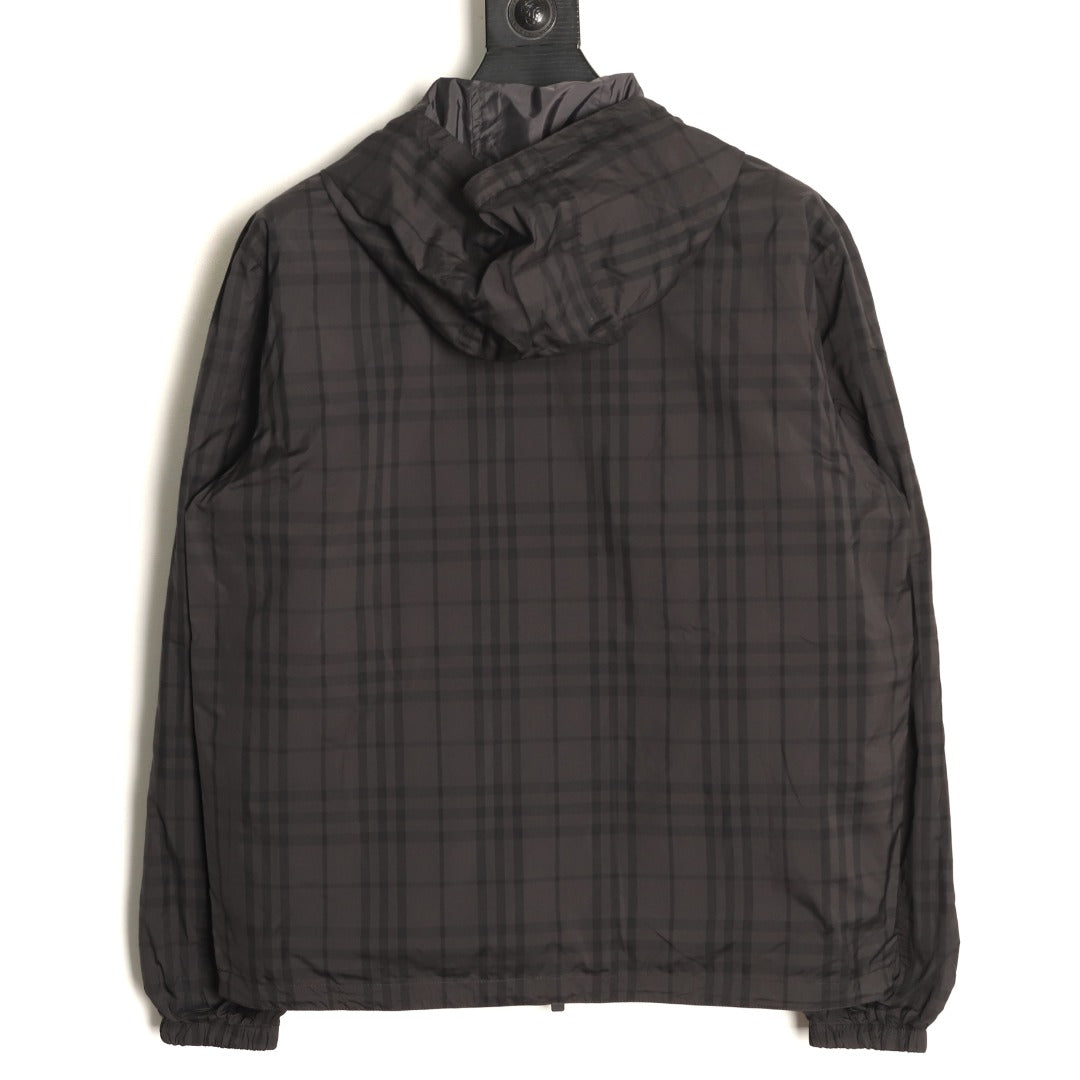 Burberry Reversible Check Hooded Jacket - Black and Charcoal