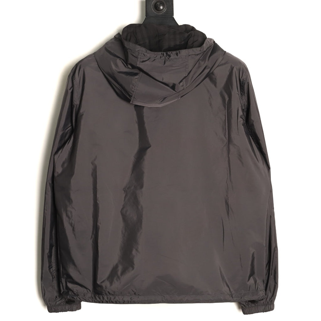 Burberry Reversible Check Hooded Jacket - Black and Charcoal