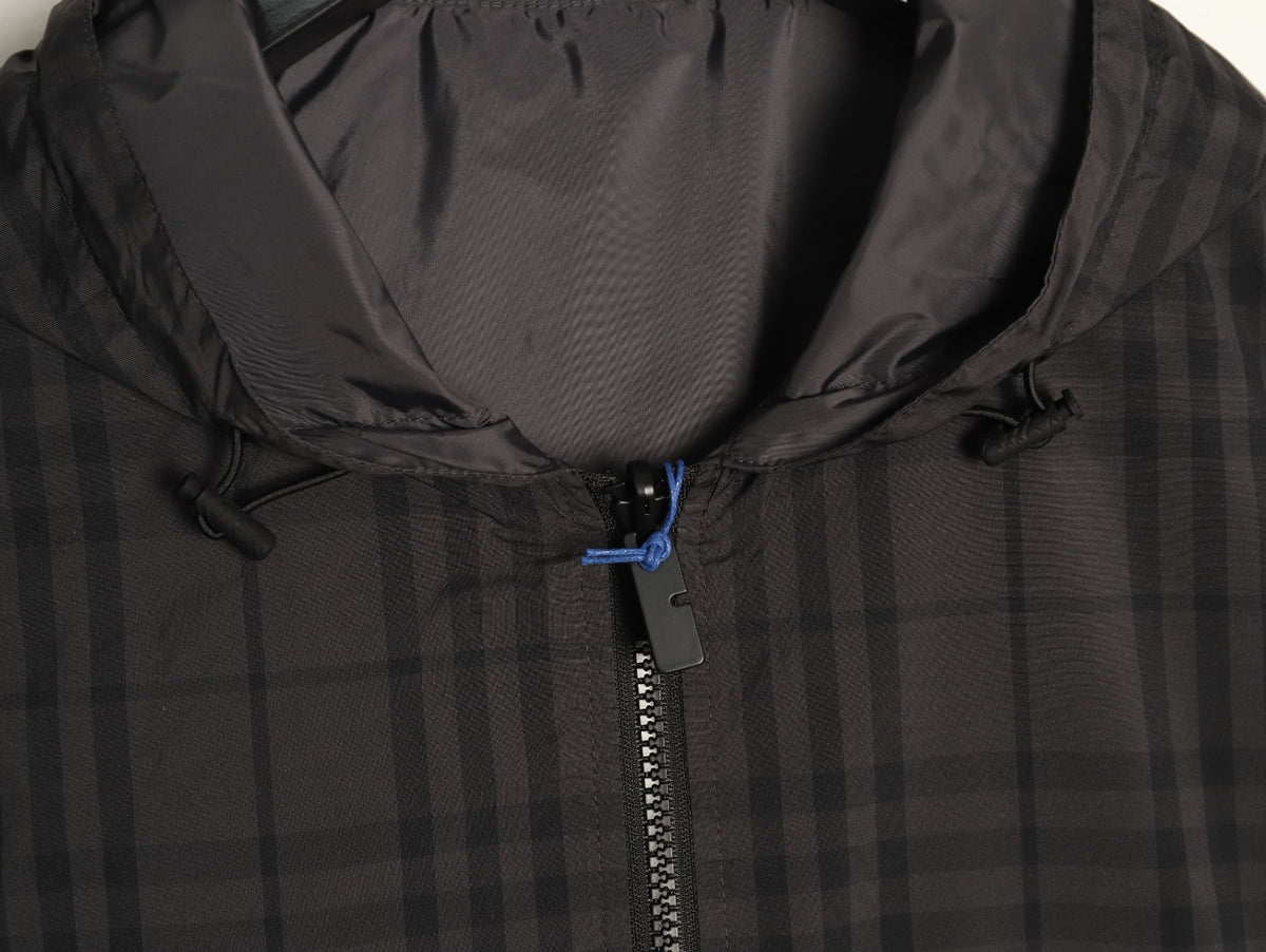 Burberry Reversible Check Hooded Jacket - Black and Charcoal