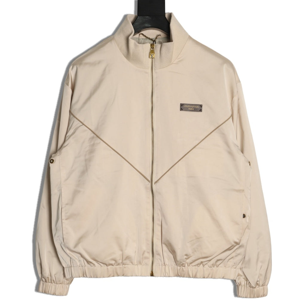 Louis Vuitton LV-Emblem Zip-Up Track Jacket - Light Beige