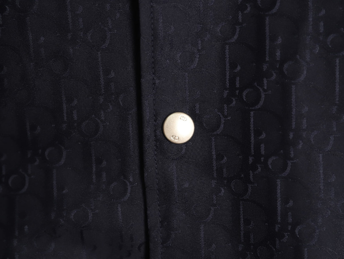 Dior CD Oblique Pattern Button-Front Jacket - Navy