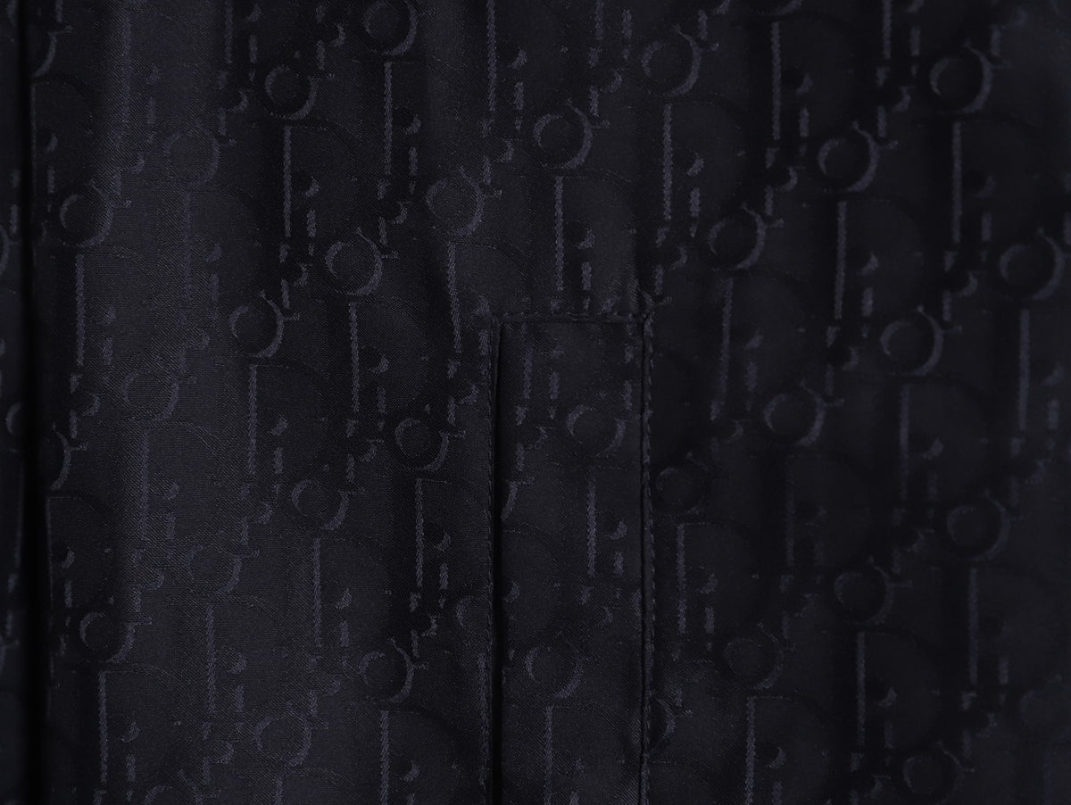 Dior CD Oblique Pattern Button-Front Jacket - Navy