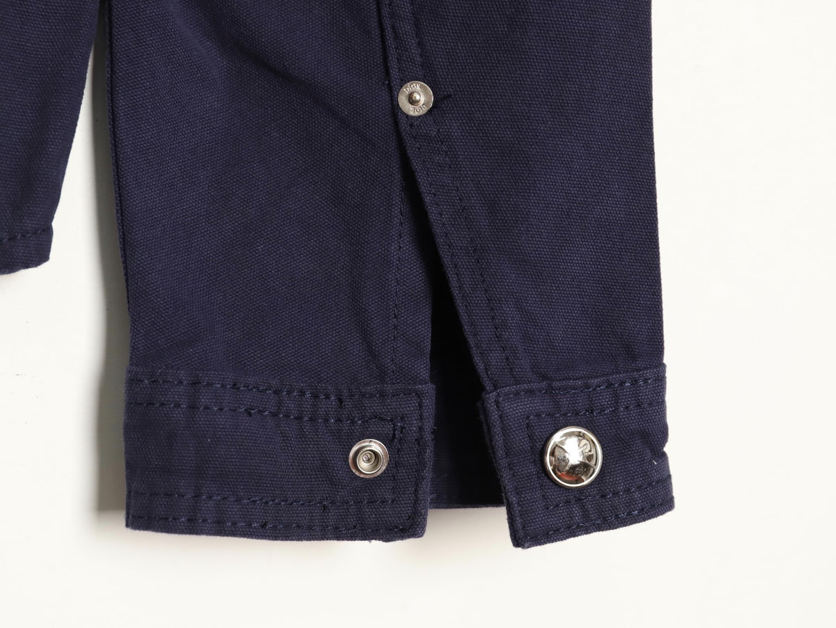 Dior CD Embroidered Zip-Up Hooded Jacket - Navy