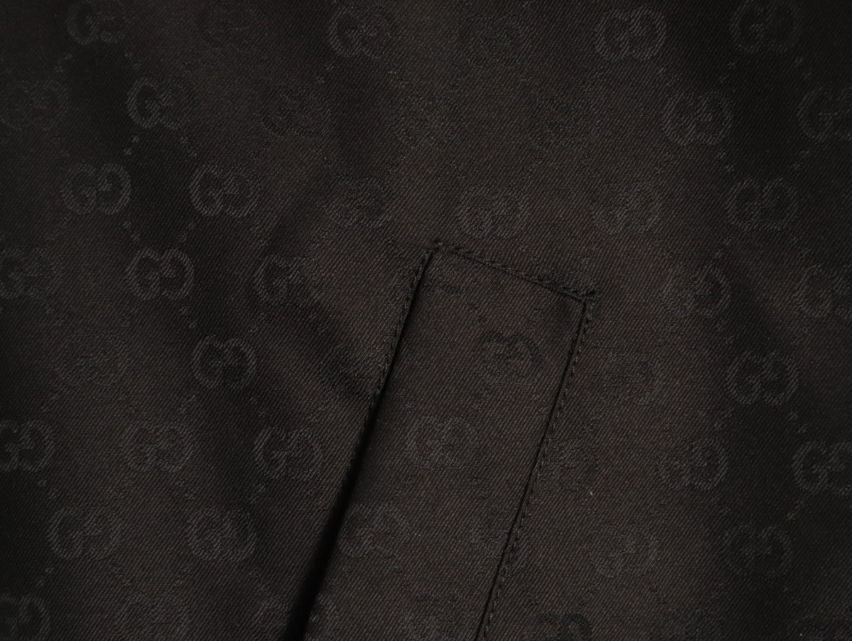 Gucci GG Pattern Zip-Up Jacket - Dark Brown