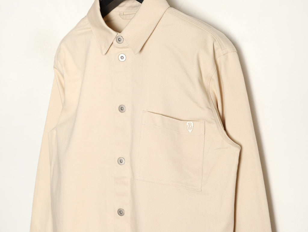 Burberry Shield-Detail Denim Shirt Jacket - Light Beige