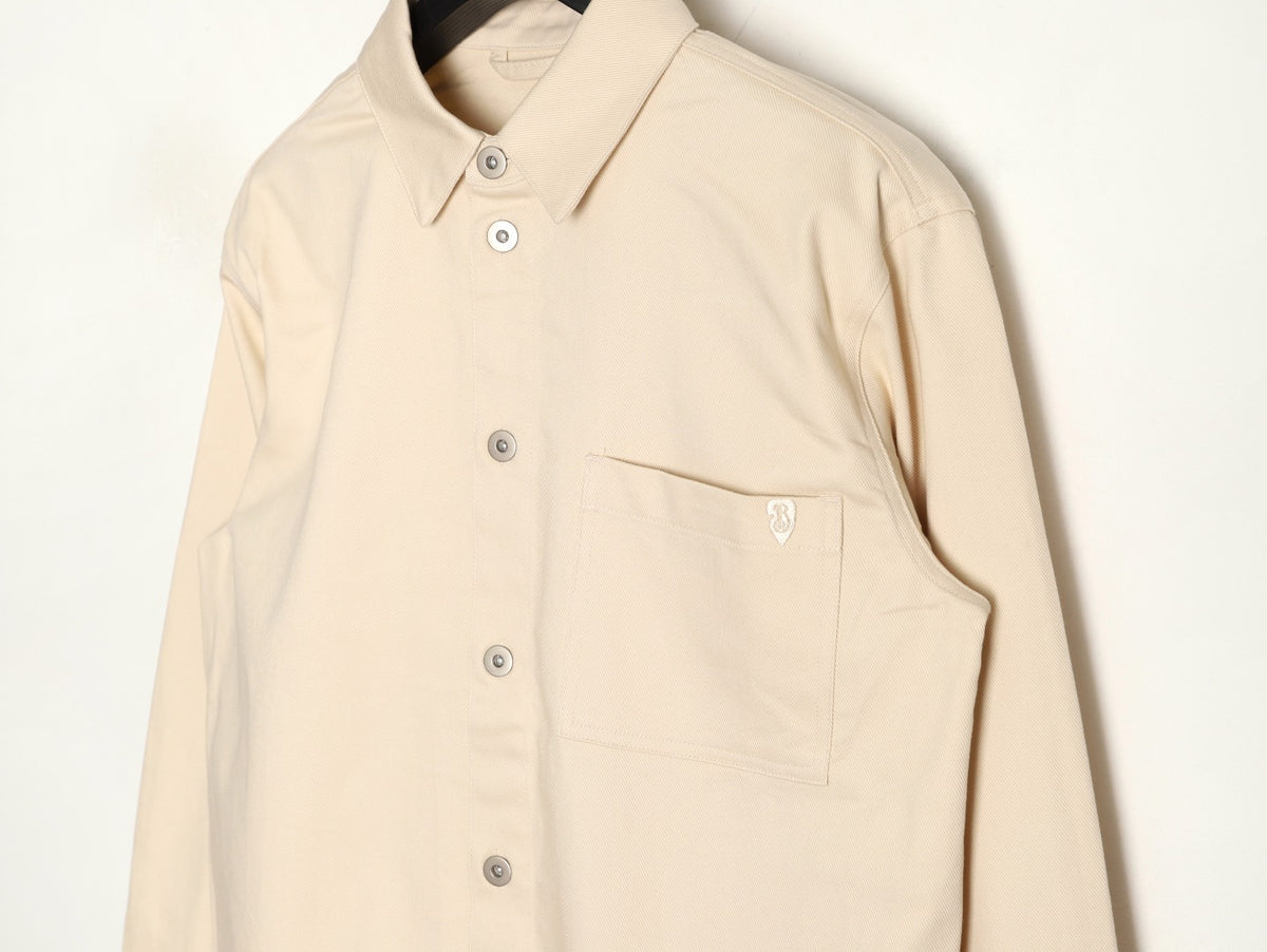 Burberry Shield-Detail Denim Shirt Jacket - Light Beige