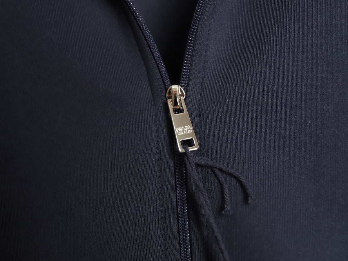 Prada Triangle-Label Detail Stand-Collar Zip Jacket - Navy