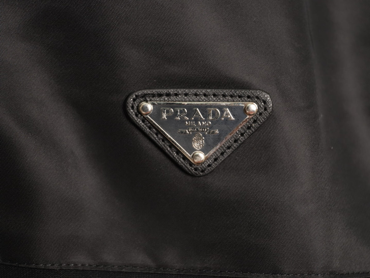 Prada Re-Nylon Panel Zip-Up Jacket - Black