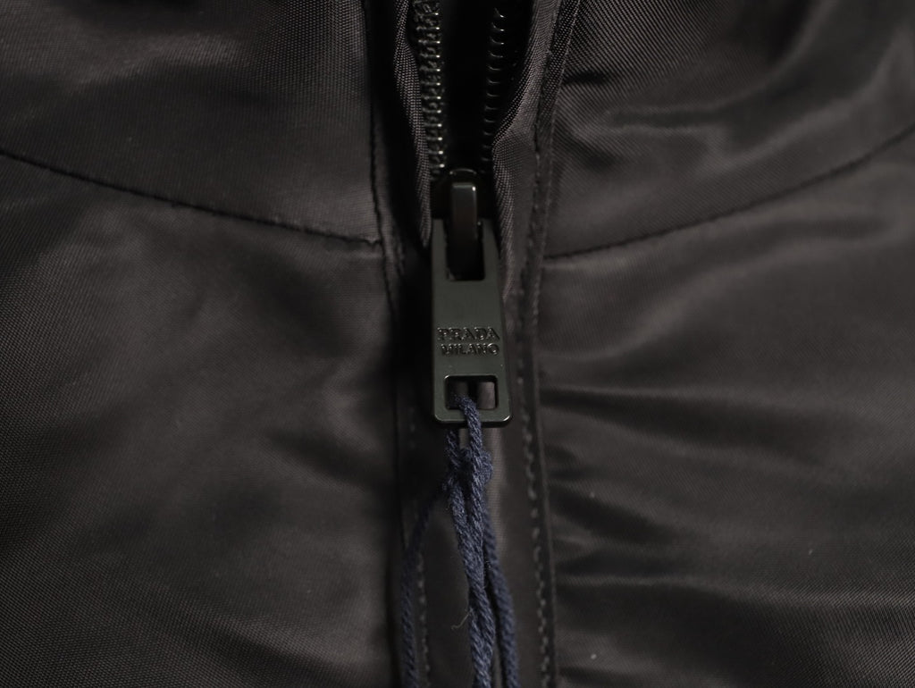 Prada Re-Nylon Panel Zip-Up Jacket - Black