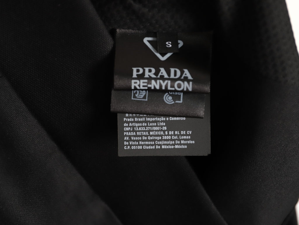 Prada Re-Nylon Panel Zip-Up Jacket - Black