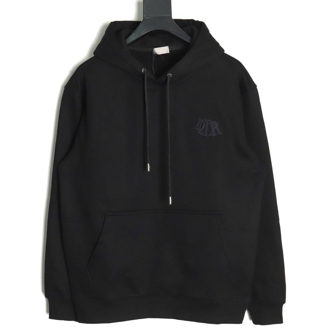 Dior CD Three-Color Badge Patch Hoodie - Black