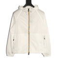 Burberry Check-Trim Hooded Zip-Up Jacket - Off-White