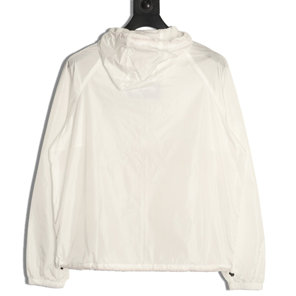 Burberry Check-Trim Hooded Zip-Up Jacket - Off-White