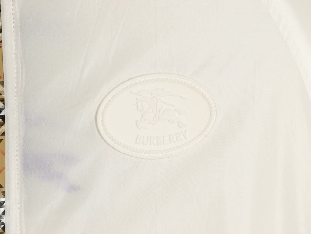 Burberry Check-Trim Hooded Zip-Up Jacket - Off-White