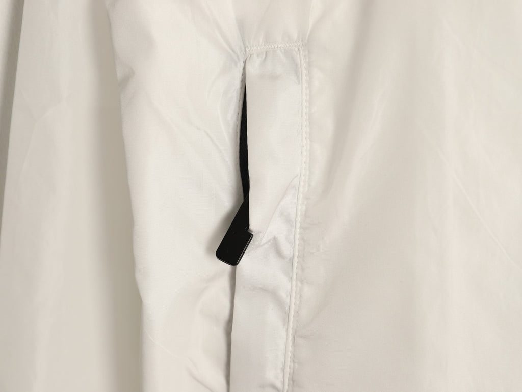 Burberry Check-Trim Hooded Zip-Up Jacket - Off-White