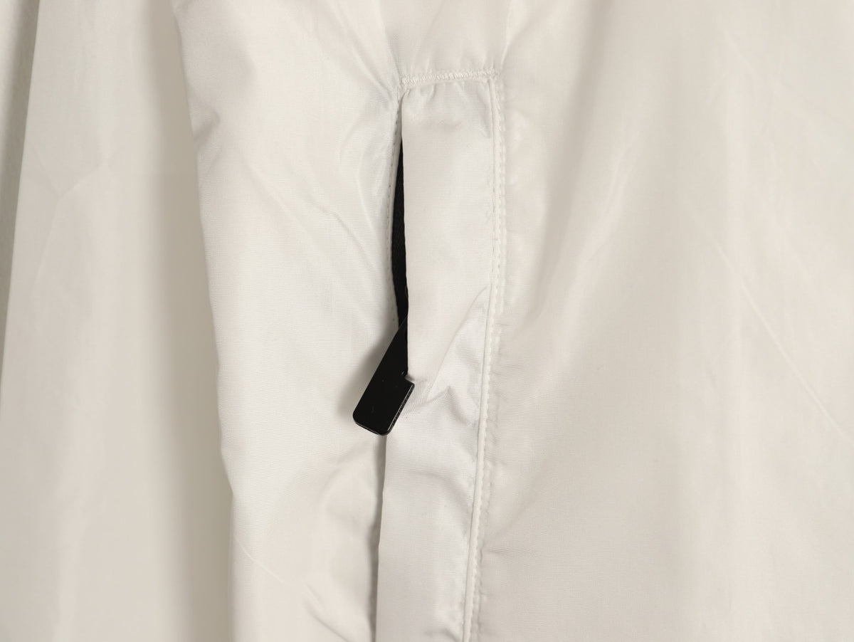 Burberry Check-Trim Hooded Zip-Up Jacket - Off-White
