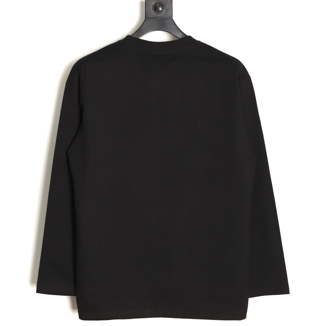 Burberry Check-Pattern Horse Emblem Long-Sleeve Shirt - Black