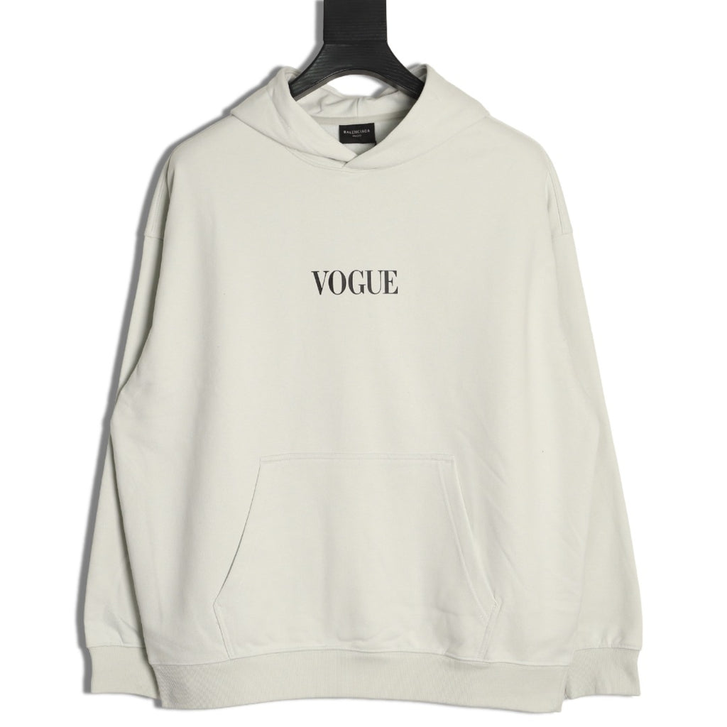 Balenciaga Vogue-Print Tower Graphic Hoodie - Ivory