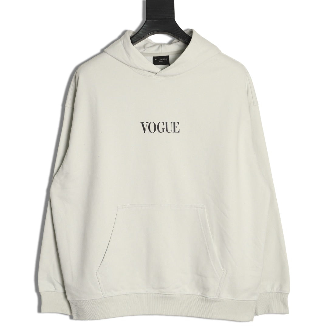 Balenciaga Vogue-Print Tower Graphic Hoodie - Ivory