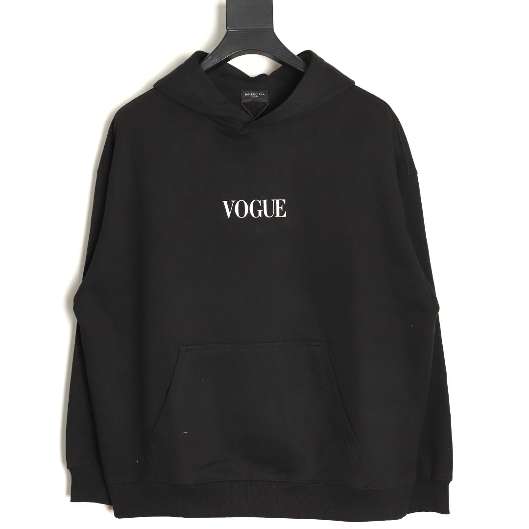 Balenciaga Vogue-Print Tower Graphic Hoodie - Black
